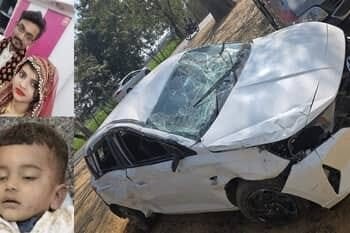 अनियंत्रित होकर कार पलटी, दो युवक बाल-बाल बचे